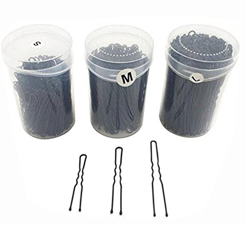 U-förmige Haarnadeln, Haarnadeln, schwarze Metallnadeln, Haarknoten, Haarklammern, Haar-Accessoire für Frauen, Mädchen, Dutt, Hochsteckfrisuren und Friseure, Größe L, 7 cm, 160 Stück