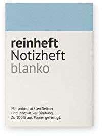 reinheft Notizheft blanko mit flexiblem Softcover Umschlag und 64 Seiten Inhalt, nachfüllbar, Größe M (Blau, M - Din A6)