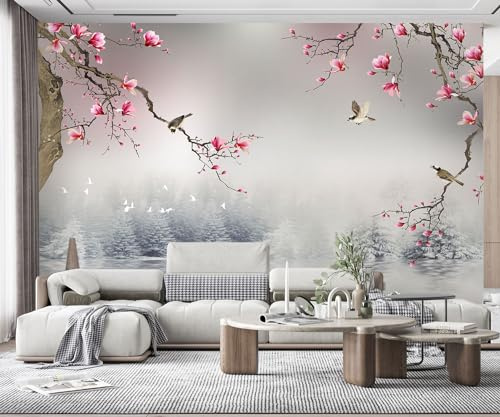 Papier Peint Panoramique Oiseau D'Orchidée
