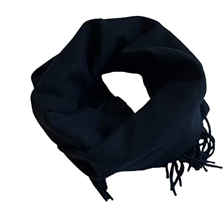 Neweave MILANO, Sciarpa tinta unita, Uomo/Donna, 100% Lana Merino, Made in Italy (BLU SCURO)