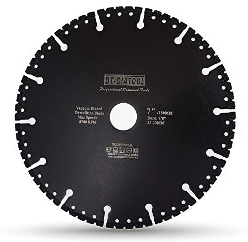 DT-DIATOOL Diamant-Trennscheiben 180 x 22,23 mm Mehrzweck Sägeblatt für Stahlbeton Metall Alu Bewehrung Eisen PVC Alle harten Materialien