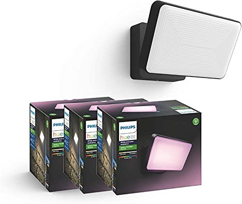 Philips Hue Discover Wandleuchte, 3er-Pack, White and Color Ambiance, für den Außenbereich