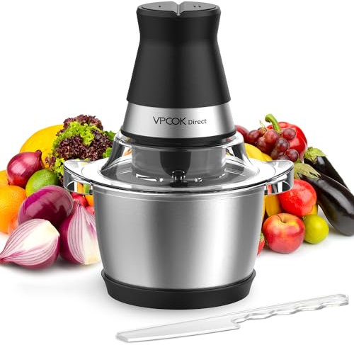 Frullatore Tritatutto Impastatrici Mixer da Cucina Elettrico Multifunzione con 4 Lame in Acciaio Inossidabile 1,2 L 400w