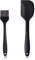 Spatole in Silicone, Spazzola da Cucina Resistente al Calore Antiaderenti da Cucina Utensili Kit di Pennello in Silicone da Pasticceria per Barbecue, Mescola, Cucinando 1 Spazzola + 1 Spatole (Nero)
