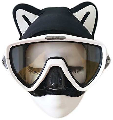 BRLUCKY Scuba Diving Headband Black Cat Kitty 2mm Neoprene Wetsuit Hood for Women Youth Scuba Head Cover Dive Cap Surfing Thermal for Kayaking Snorkeling Swimming Sailing Canoeing Water Sports