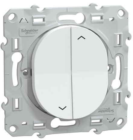 Schneider Electric - Ovalis - interrupteur 2 boutons pour volet roulant- 6AX -Blanc - S320208