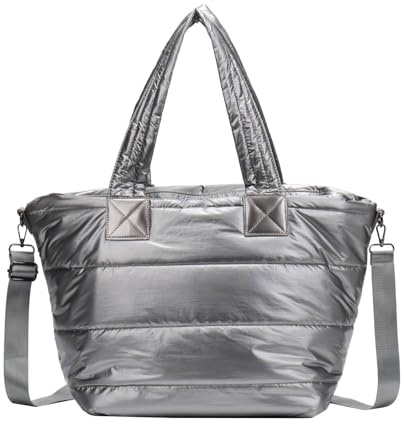 ITALYSHOP24 OBC XXL Damen Tasche Nylontasche Shopper Schultertasche Umhängetasche Beuteltasche Handtasche Weekender Reisetasche Shopping Bag