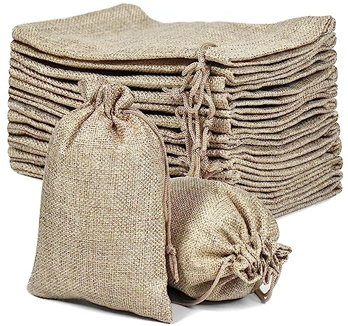 Feuerlos 30 Stück Baumwolle Säckchen mit Kordelzug, 13 x 18 cm Jutesäckchen mit Kordelzug, Jutebeutel Kleine Stoffbeutel für Hochzeit Haus Mitbringsel Lieferungen Handwerk Halloween Weihnachten
