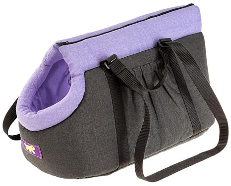 Ferplast Trasportino Gatto BORSELLO, Trasportino per Cani, Zaino per Cani, Manici Regolabili, Cinghia di sicurezza, Lavabile a 30°, Max 6 Kg, 37 x 21 x h 22,5 cm, Lilla