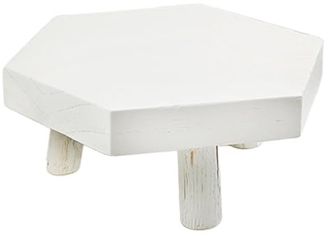 Rurunklee Tabouret de pot de fleurs, tabouret en bois pour d'intérieur – Décoration d'intérieur hexagonale – Support de fleurs décoratif rustique pour intérieur et extérieur