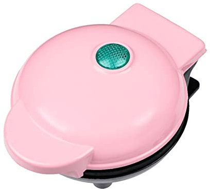 Mini-Waffelmaschine Rundes Klassisches Belgisches Waffeleisen Doppelseitige Gleichmäßige Erwärmung Automatische Temperaturregelung Für Einzelne Portionen, Paninis, Hash Browns Oder Snacks(Pink)