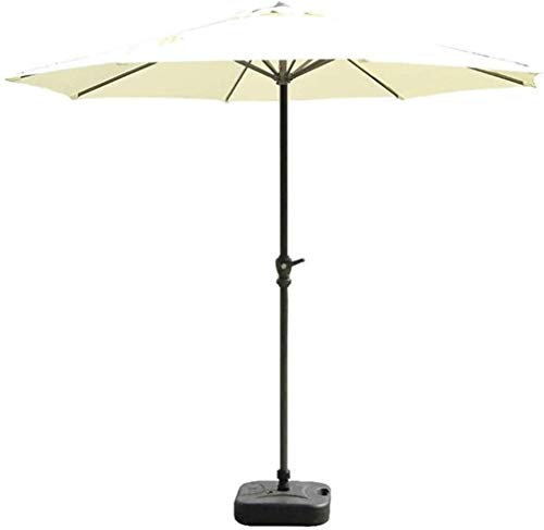 QUSYZD Gartenschirm Gartenschirme 9 Fuß Sonnenschirme Beige Terrassenschirm - Tisch-/Marktschirm für den Außenbereich mit Kurbel und 8 Streben, für Garten, Terrasse, H,