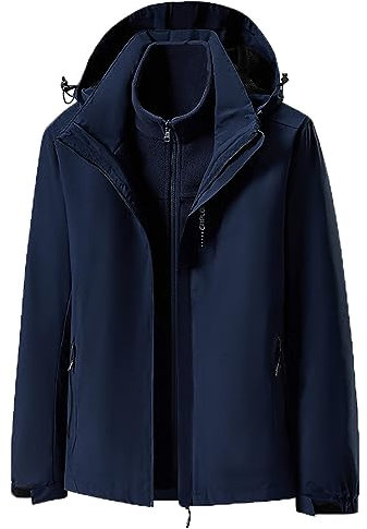 SRZYMJ Kurzmantel Herren Winter Dickes Flauschfutter Wintermantel Parka Übergangsjacke Freizeitjacke Outdoorjacke Winter Funktionsjacke 3 In 1 Softshelljacke Sweatjacke Steppjacke Fleecejacke