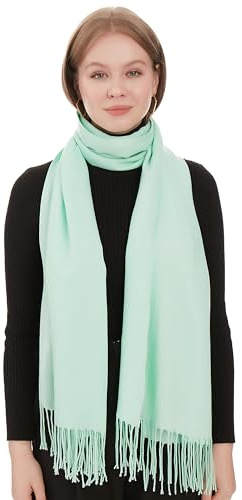 Pashmina Sjal Scarf För Dam – Lätt Och Tunn Halsduk Mode Sjalar för Kvinnor - Pashmina Vårsjal - Elegant Sommarsjal För Damer - Pashminasjal Bröllopssjal Balwrap Cocktailsjal (Mint)