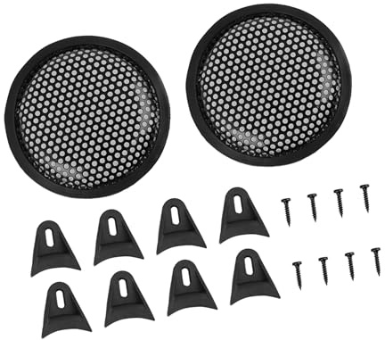 A ABSOPRO 2 stücke 5 Zoll Schwarz Auto Lautsprecher Abdeckung Stahl Mesh Sub Woofer Subwoofer Grill Protector Artikelaustausch