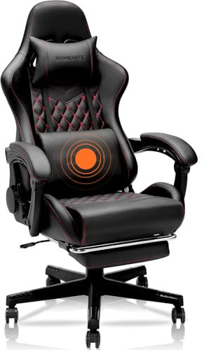 Homracer gaming chair Office chair Computer chair Ergonomic desk chair Massage chair Office chair for home,360°- Swivel seat,Compact,High back,Present(Classic Black)