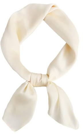 CCAIPU Bufanda de Seda para Mujer, Suave y Ligera Bufanda Color Sólido Seda Sentir Bandana de Satén Damas Bufanda de Seda para Mujeres-70x70cm (Beige)