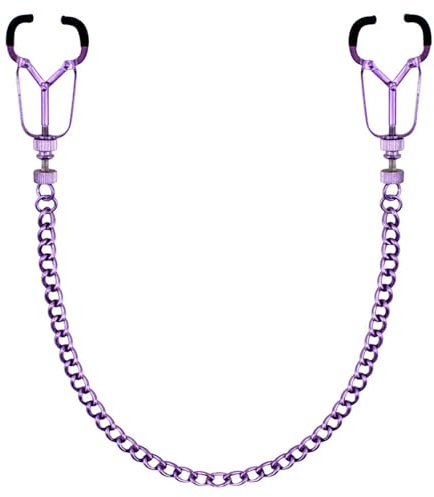 Einstellbare Nippelklemmen mit Metallkette – Edelstahl Brustwarzenklemmen für Frauen – Nipple Clamps für intensive Stimulation – BDSM Zubehör für sinnliche Rollenspiele