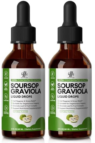 iMATCHME (2 Pack Soursop Graviola Liquid Drop for Cell Support & Regeneration, Immune System and Gut Health Support, Pure Soursop Bitters Liquid, High Absorption, Sugar/Gluten Free, Natural Flavor