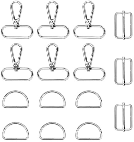 ANBOWEI Taschenzubehör 38mm D Ringe Taschenkarabiner Leiterschnalle 15 St.