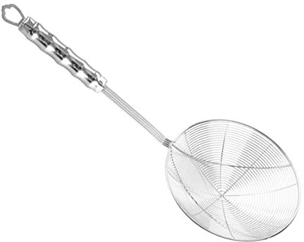 DECHOUS Stainless Steel Wire Mesh Colander Long Handle Strainer for Food Serving Skimmer for Kitchen Use Made of Material Fine Mesh Design for Draining and Filtering Soy Milk and Other