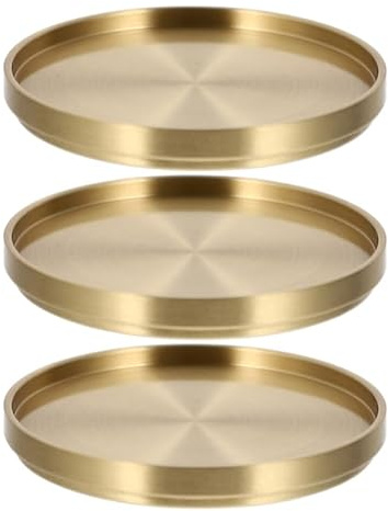BESPORTBLE Gold Copper Coasters Set of 3 - Round Wine Bottle & Water Cup Mats for Home - Bar and Party Use Stylish Table Protection 66cm Diameter