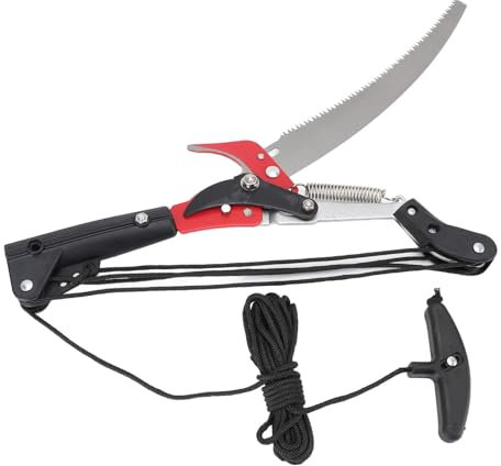 Oytrui Cabezal de podadora para árbol de jardín, corte eficiente, diseño ergonómico, de poleas juntas, hoja de sierra de 34,5 cm, adecuada para postes de 1 pulgada de diámetro, para ramas