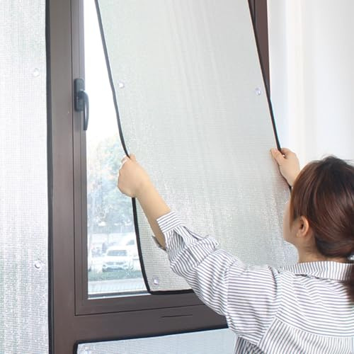 Generisch Sichtschutzfolie,UV-Schutz Reflektierende Fensterfolie,Aluminiumfolie Isolierfolie,Sonnenschutzfolie Fenster Innen oder Außen,Anti-UV Verdunkelungsfolie(70x70 cm)