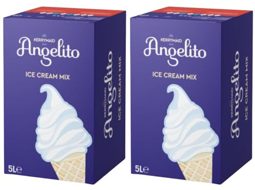 Kerrymaid Angelito Ice Cream Mix 10L x 2 – Soft Serve Vanilla Ice Cream Base – Ready to Use, Smooth & Creamy Texture – Ideal for Dessert Shops, Cafés, Events with Welari Thank You Card | (2 Pack)