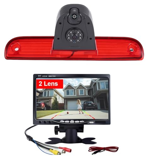 Doppel-Rückfahrkamera im Bremsleuchte,Auto Rückfahrkamera mit Zwei Kameras+7 LCD Monitor für FIAT Ducato 250 X250 X251 290 290X/Fiat E-Ducato/Citroen Jumper/Peugeot Boxer/Opel Movano