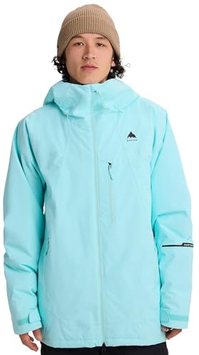 Burton Men’s Reserve 2-Layer Insulated Jacket – Waterproof Winter Snowboard Jacket with Helmet Compatible Hood – Light Teal, X-Large