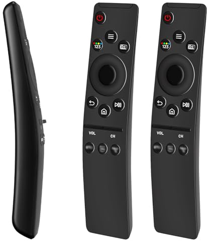 Lot de 2 télécommandes de rechange universelles pour Samsung Smart TV avec 3 touches de raccourci, compatible avec QLED UHD SUHD HDR LCD LED HDTV Cadre incurvé 4K 8K 3D Smart TV