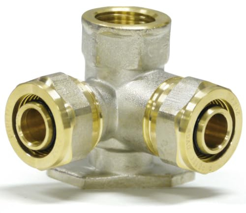 Pipetec Schraubfitting Wandwinkel V-Form 16 x 2mm - 1/2 Zoll - 16 x 2mm | für Mehrschichtverbundrohr und Aluminiumverbundrohr, DVGW Zertifiziert