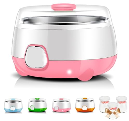 Yoghurt Maker with 3 Jars, 1L Probiotic Yogurt Maker Machine with Stainless Steel Liner, Low Noise, Fermentation Machine for Make Yogurt/Rice Wine Orange