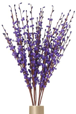 sourcing map 8Pcs Artificial Jasmine Flowers, 22 Inches Long Stems Tall Fake Flower Bouquet Faux Jasmine Plant for DIY Floral Art Arrangements Home Party Hotel Decoration(Velvet Purple)