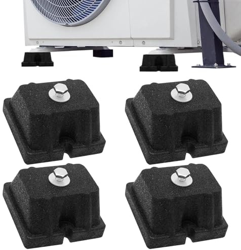 Almohadillas Antivibración - Base de Goma para Suelo con Amortiguación,Soporte De Montaje Para Uso Intensivo | Para Condensadores Exteriores HVAC A/C Bomba De Calor Unidad Externa