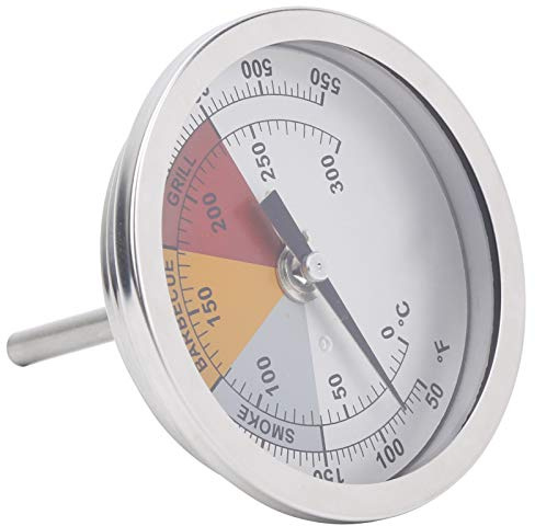 aqxreight 0-300 ℃ /2 Pulgadas NPT Medidor de Temperatura del Horno de Parrilla de Acero Inoxidable Suministros de Cocina Termómetro de Parrilla Alta Anticorrosión Medidor de Temperatura del Horno