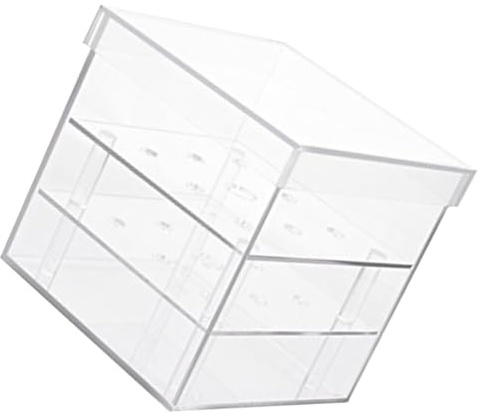 LALAFINA Caja Transparente de Acrílico con 9 Agujeros, Soporte Cuadrado para Arreglos de Flores, Contenedor para Almacenamiento de Agua para Flores Secas y Naturales, Uso Decorativo