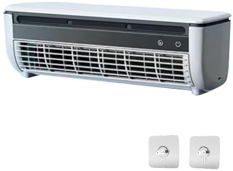 Aire acondicionado de carga inalámbrica, unidad de aire acondicionado de pared con mando a distancia y gancho adhesivo, 3 velocidades, carga USB de 6000 mAh, ventilador de enfriamiento para cocina