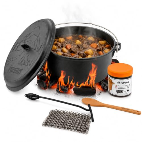 Petromax Dutch Oven Essential Line Set 7,5L - Gusseisen Feuertopf mit Zubehör