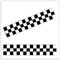 SkinoEu® 2 Stück Vinyl Aufkleber Autoaufkleber Zielflagge Schwarz Weiß Motorcycle Racing Rallye Stickers Auto Moto Motorrad Fahrrad Helm Fenster Tür Tuning B 15