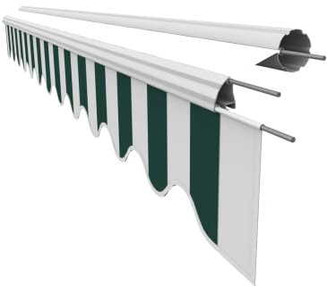 VANA Markisenstoff Volant für 3 m Markise Ersatzstoff Markisentuch Bespannung Sonnenschutz, nur Volant, fertig genäht, Maß 2,82 x 0,21 m, Design SPD018