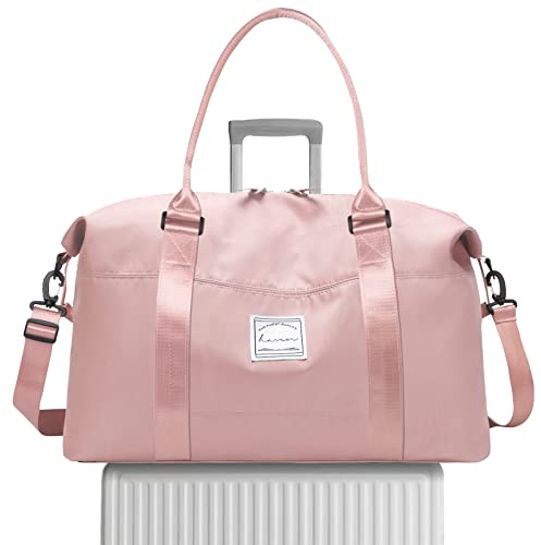 Hayayu Weekend Bag for Women Overnight Bags Travel Duffel Carry on Luggage Holdalls for Women Sports Bag Gym Bag Weekender Handbag, 55x27x18cm