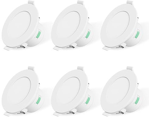 ALUSSO LED Einbaustrahler Dimmbar 230V LED Spots Flach 10W IP44 Bad Einbauleuchten Deckenspots Einbauspots, Warmweiß Neutralweiß Kaltweiß Deckenstrahler für Badezimmer Küche Wohnzimmer, 6er Set