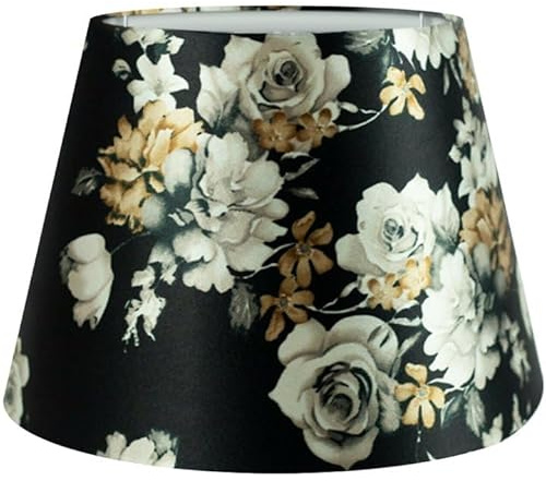 Wogati® Premium Lampenschirm | Größe: L | ØU:25cm | Farbe: Floral | E14/E27 | konisch | Baumwolle | für Stehlampen, Hängelampen, Tischlampen, Deckenlampen