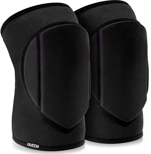 Queen Wear – Sleek Black – Pole Dance Knieschoner – perfekter Frauenschutz für Ballett, modernen Tanz und Indoor-Sport (M)