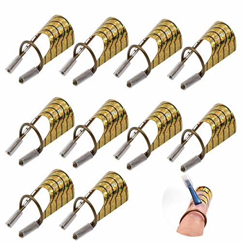 Maniküre DIY Nagel Kunstform - Wiederverwendbare Nagelschablonen Schablonen Nagels Modellierschablonen Guide Nagelschablonen Nail Art Formen Tipps Schablonen Nailart(10 Stück, Gold)