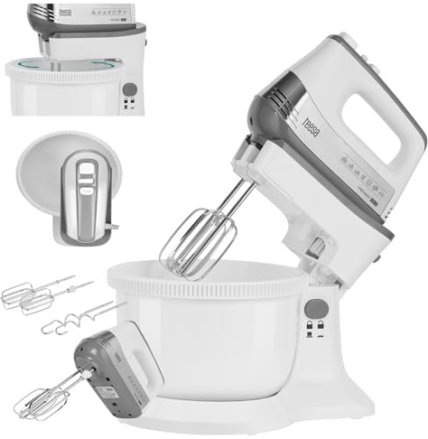 Teesa TSA3548 Mixeur plongeant à 5 niveaux avec platine, 500 W, blanc