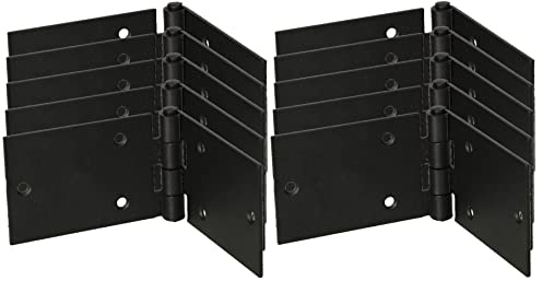 KOTARBAU® Set om 10 dörrgångjärn lådband möbelgångjärn 150 x 50 mm rullat svart