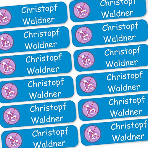 INDIGOS UG® 80 x Bügeleetiketten Namenssticker 35x10mm - Allergie Milch - Bekleidung - für Kinder, Schule und Kindergarten - Textilien Etiketten individuell personalisiert